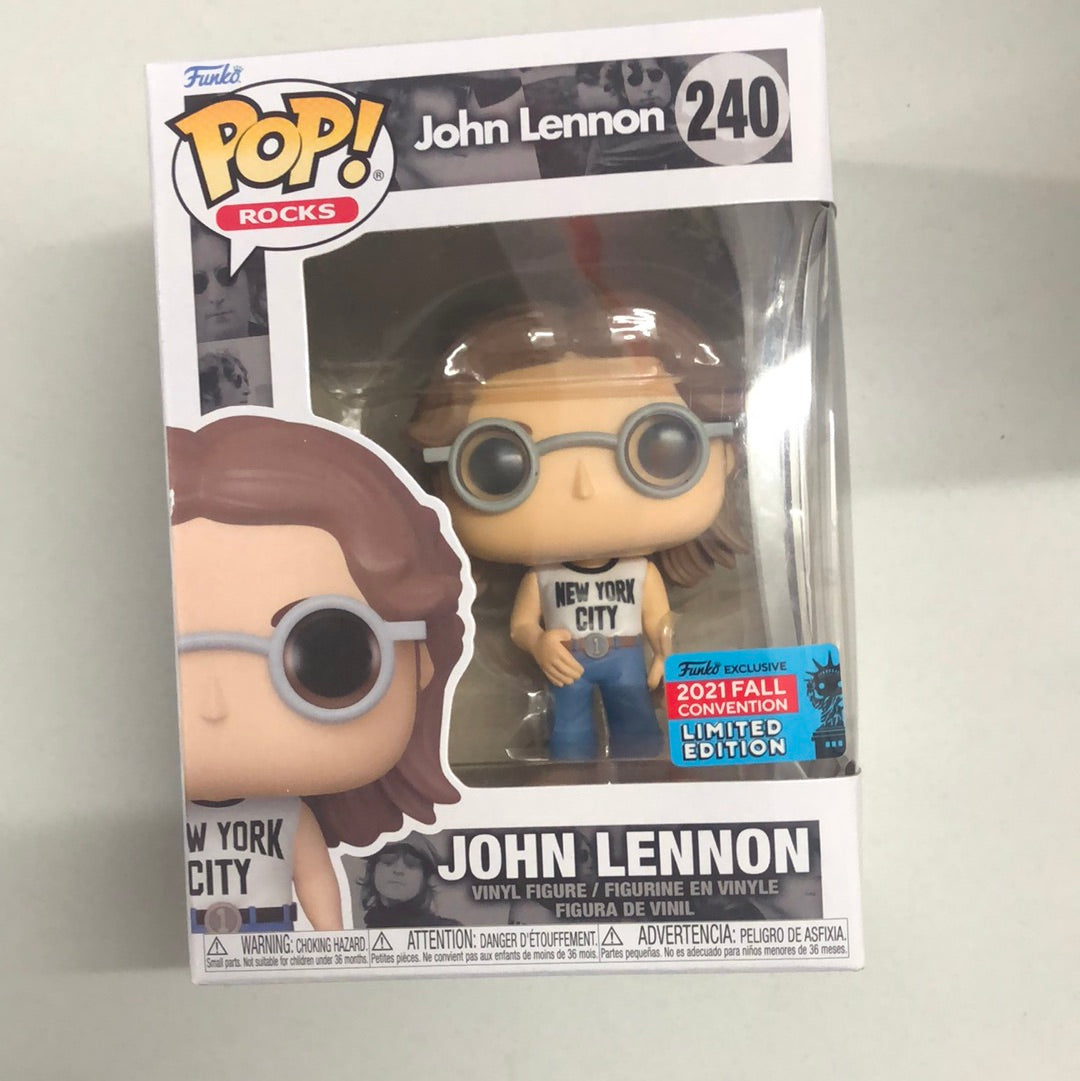 Funko John Lennon - John Lennon NYCC Shirt Festival of Fun Pop! Vinyl #240 FRENLY BRICKS - Open 7 Days