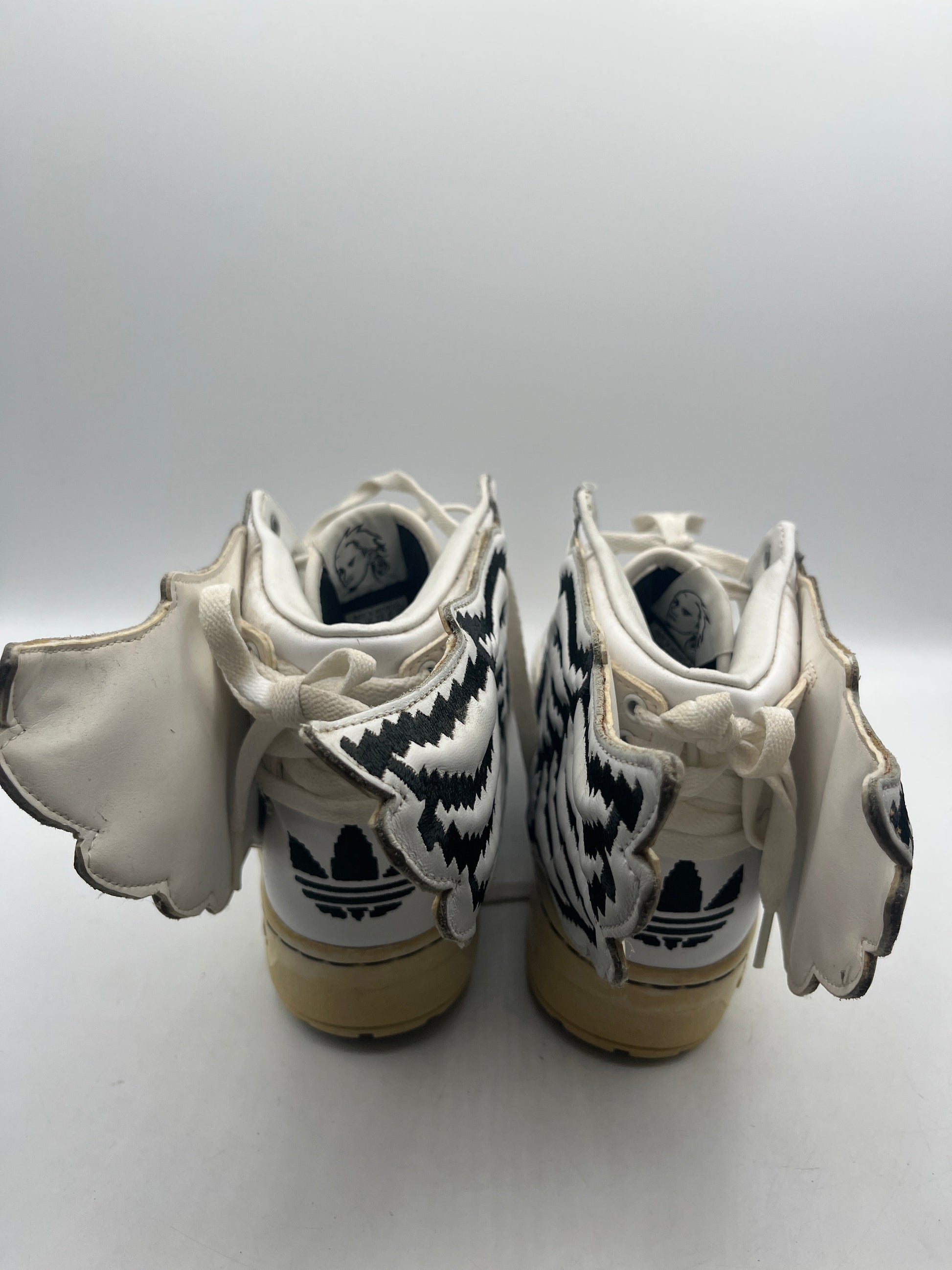 USED Size 11US - adidas Jeremy Scott Wings 2.0 Pixel White FRENLY BRICKS - Open 7 Days
