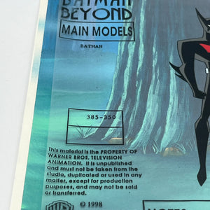 Batman (Terry McGinnis) Main Models Animation Prod. Cel - Batman Beyond - 1998 FRENLY BRICKS - Open 7 Days