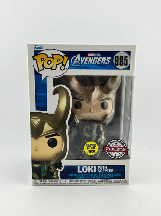 Funko POP! Marvel Avengers - Loki With Scepter #985 - Glow Special Edition FRENLY BRICKS - Open 7 Days