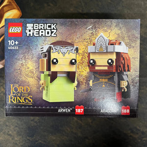 LEGO Brick Headz Arwen #187 Aragorn #188 Lord of the Rings Twin Pack 40632 FRENLY BRICKS - Open 7 Days