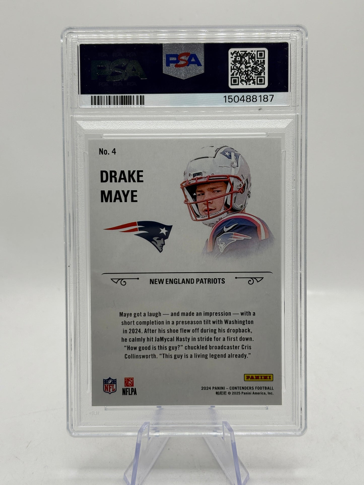 Panini Contenders Drake Maye Rookie Stallions #4 PSA 9 New England Patriots FRENLY BRICKS - Open 7 Days