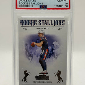 Panini Contenders Drake Maye Rookie Stallions #4 PSA 10 New England Patriots FRENLY BRICKS - Open 7 Days