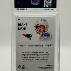 Panini Contenders Drake Maye Rookie Stallions #4 PSA 10 New England Patriots FRENLY BRICKS - Open 7 Days