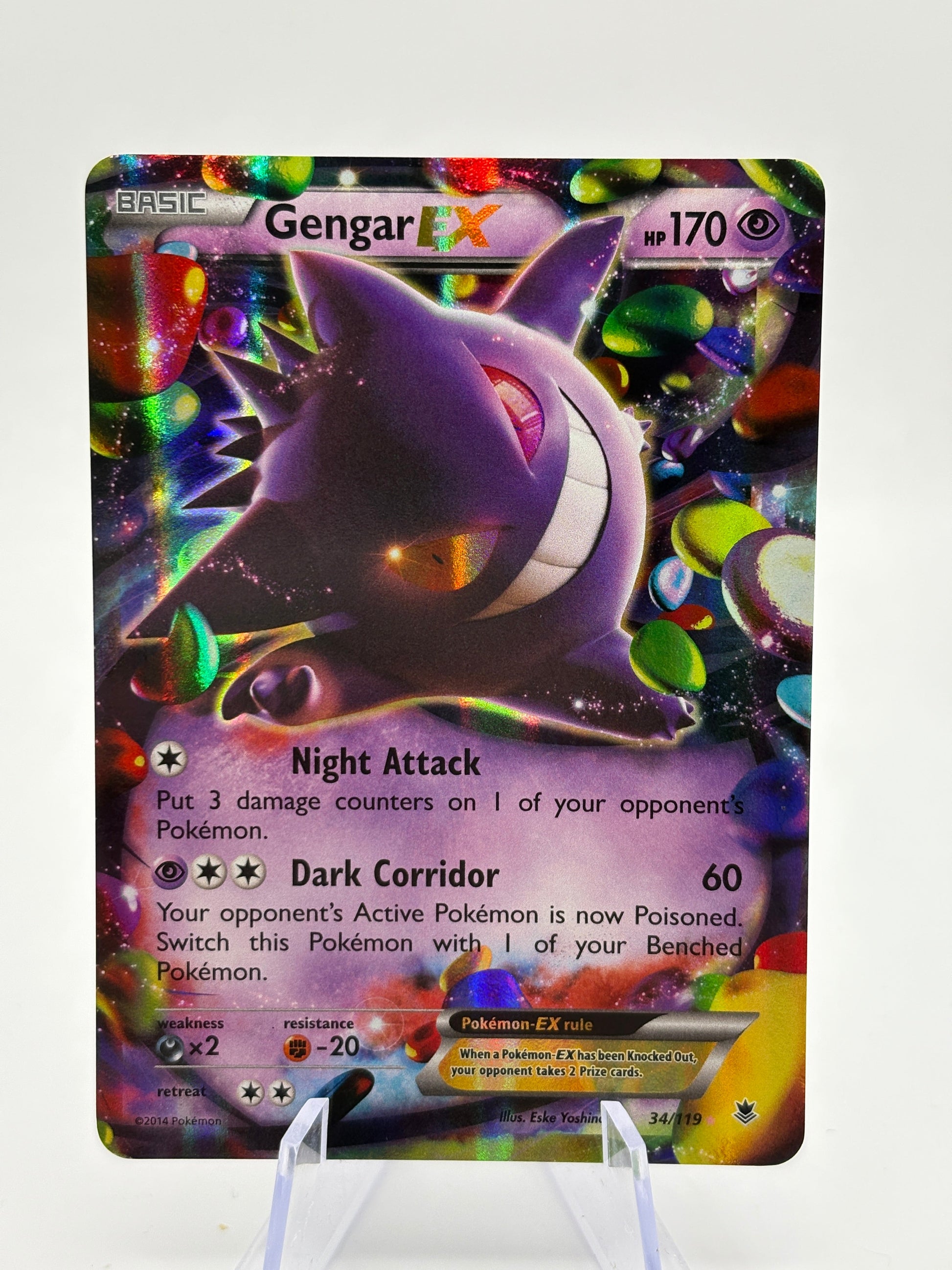 Pokemon TCG XY Phantom Forces - Gengar EX 34/119 Rare NM (1) FRENLY BRICKS - Open 7 Days