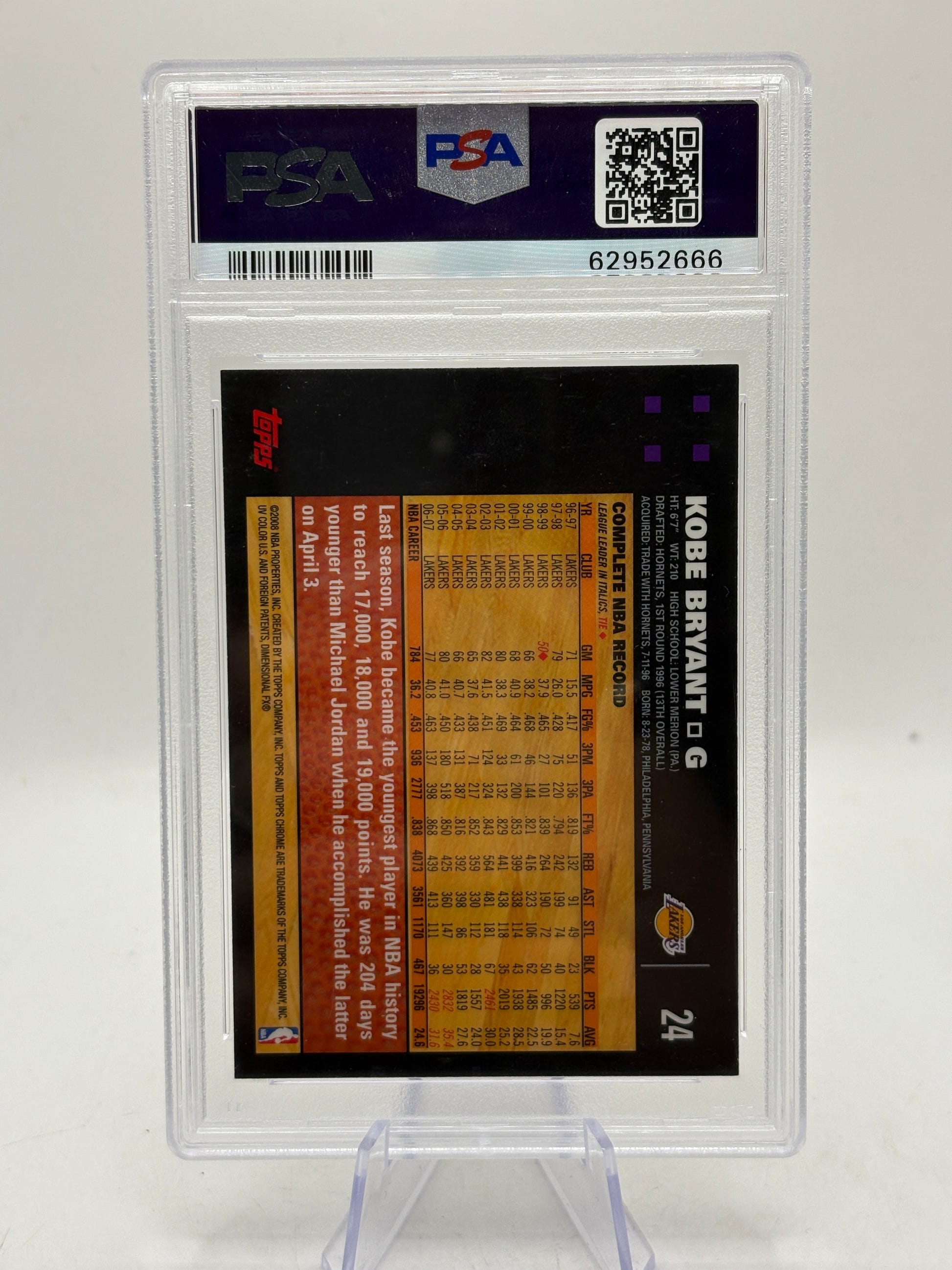 2007 Topps Chrome - Kobe Bryant #24 PSA 9 Mint FRENLY BRICKS - Open 7 Days image 2