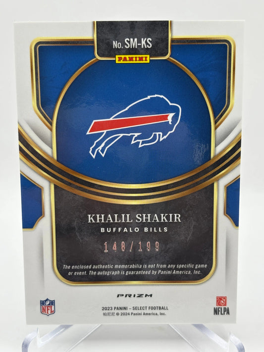 2023 Panini Select Football - #SM-KS Khalil Shakir 148/199 Patch Auto FRENLY BRICKS - Open 7 Days