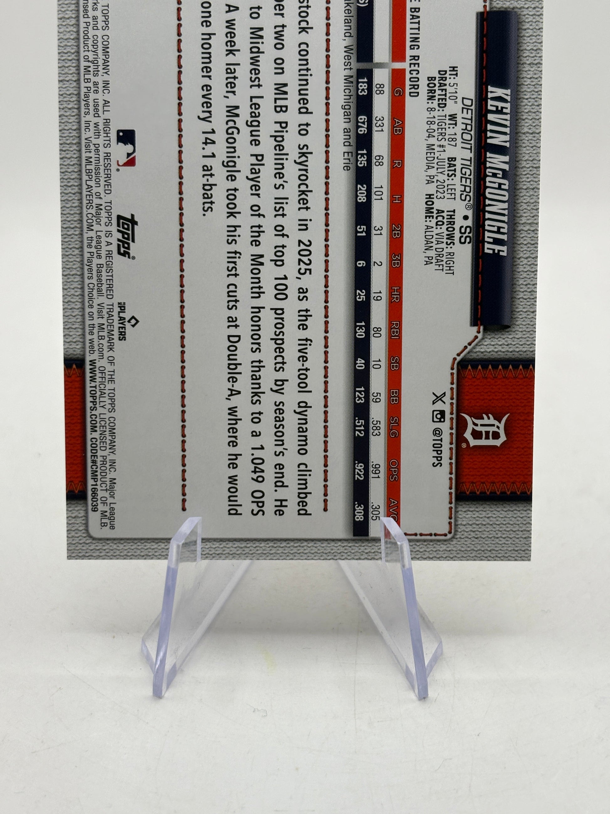 2026 Topps Series 2 Kevin McGonigle Rookie Short Print #697 Tigers RC SP FRENLY BRICKS - Open 7 Days