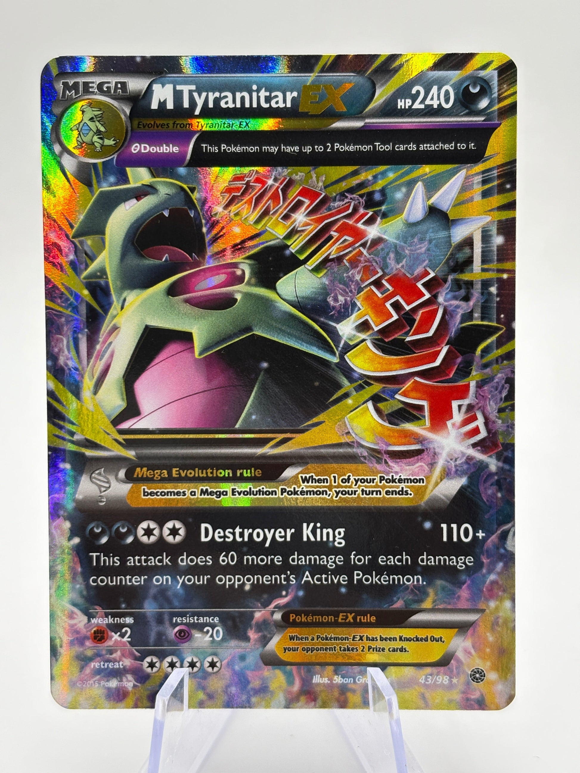 Pokemon TCG XY Ancient Origins - Mega Tyranitar EX 43/98 Rare LP FRENLY BRICKS - Open 7 Days