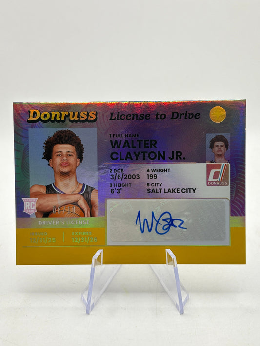 Walter Clayton Jr 2025-26 Donruss License to Drive Rookie RC Auto /10 FRENLY BRICKS - Open 7 Days