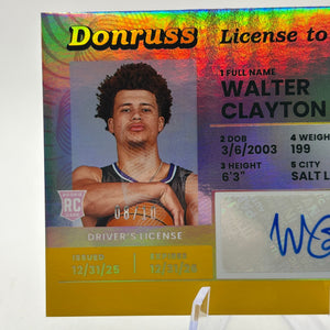 Walter Clayton Jr 2025-26 Donruss License to Drive Rookie RC Auto /10 FRENLY BRICKS - Open 7 Days
