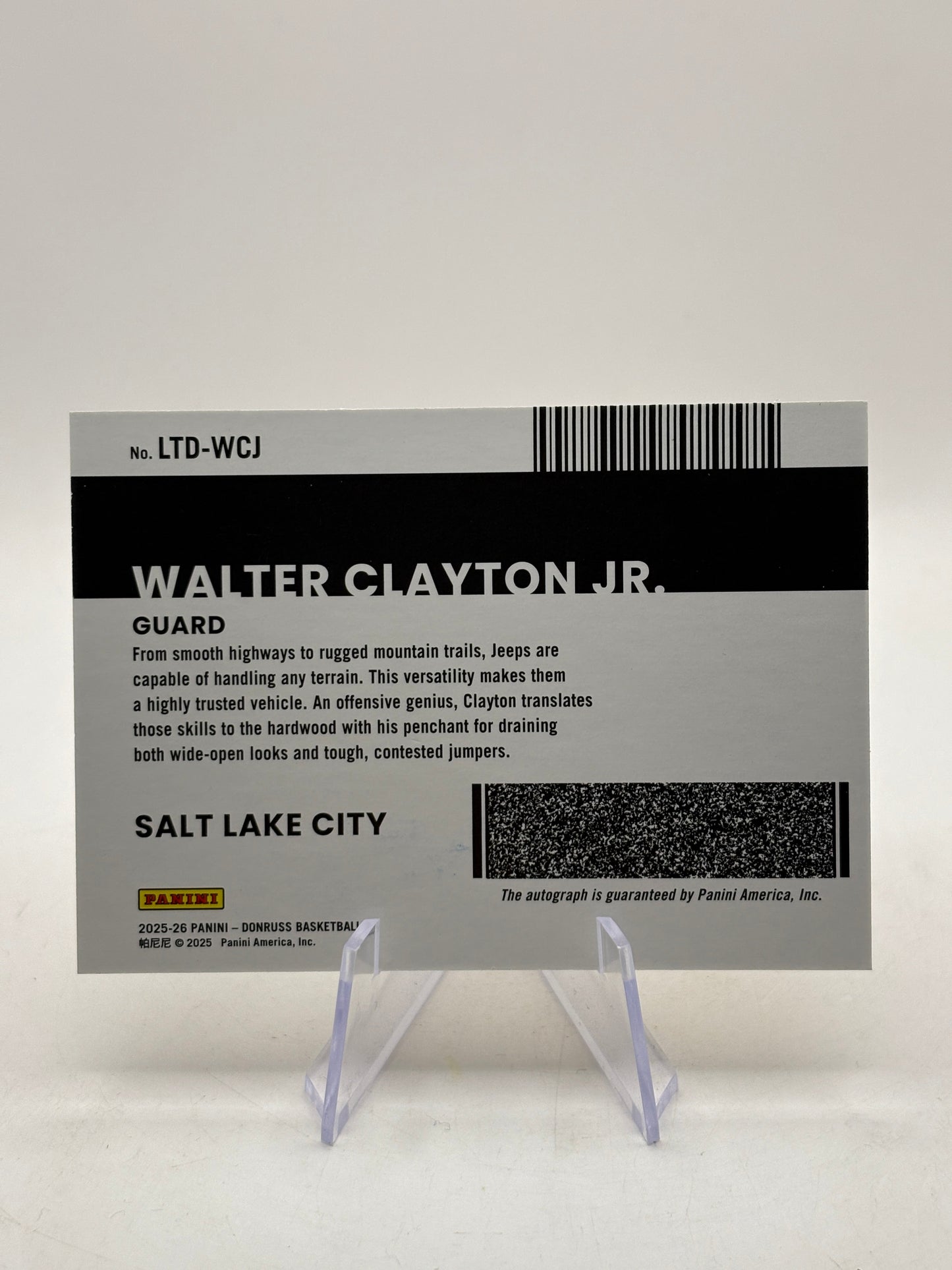 Walter Clayton Jr 2025-26 Donruss License to Drive Rookie RC Auto /10 FRENLY BRICKS - Open 7 Days