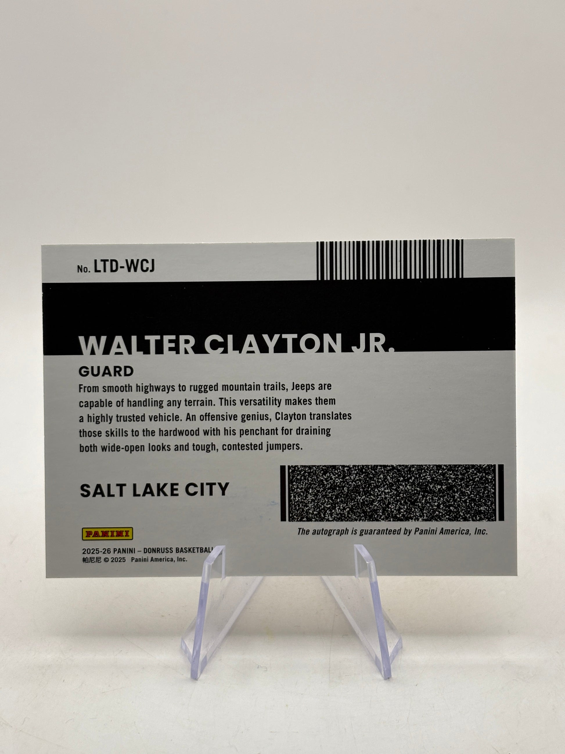 Walter Clayton Jr 2025-26 Donruss License to Drive Rookie RC Auto /10 FRENLY BRICKS - Open 7 Days