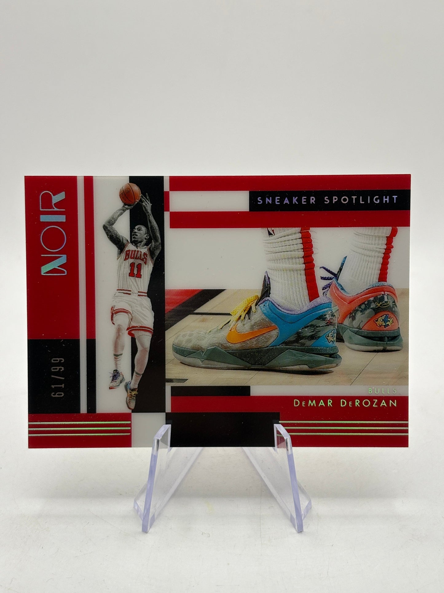 2024 Panini Noir DeMar DeRozan Sneaker Spotlight Holo #/99 Chicago Bulls FRENLY BRICKS - Open 7 Days