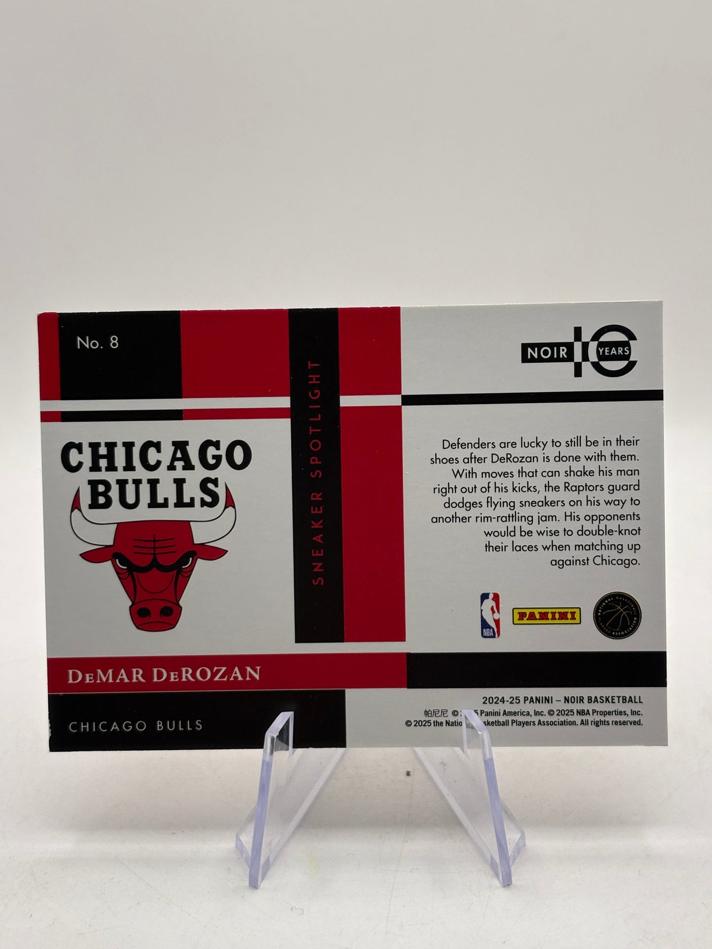 2024 Panini Noir DeMar DeRozan Sneaker Spotlight Holo #/99 Chicago Bulls FRENLY BRICKS - Open 7 Days