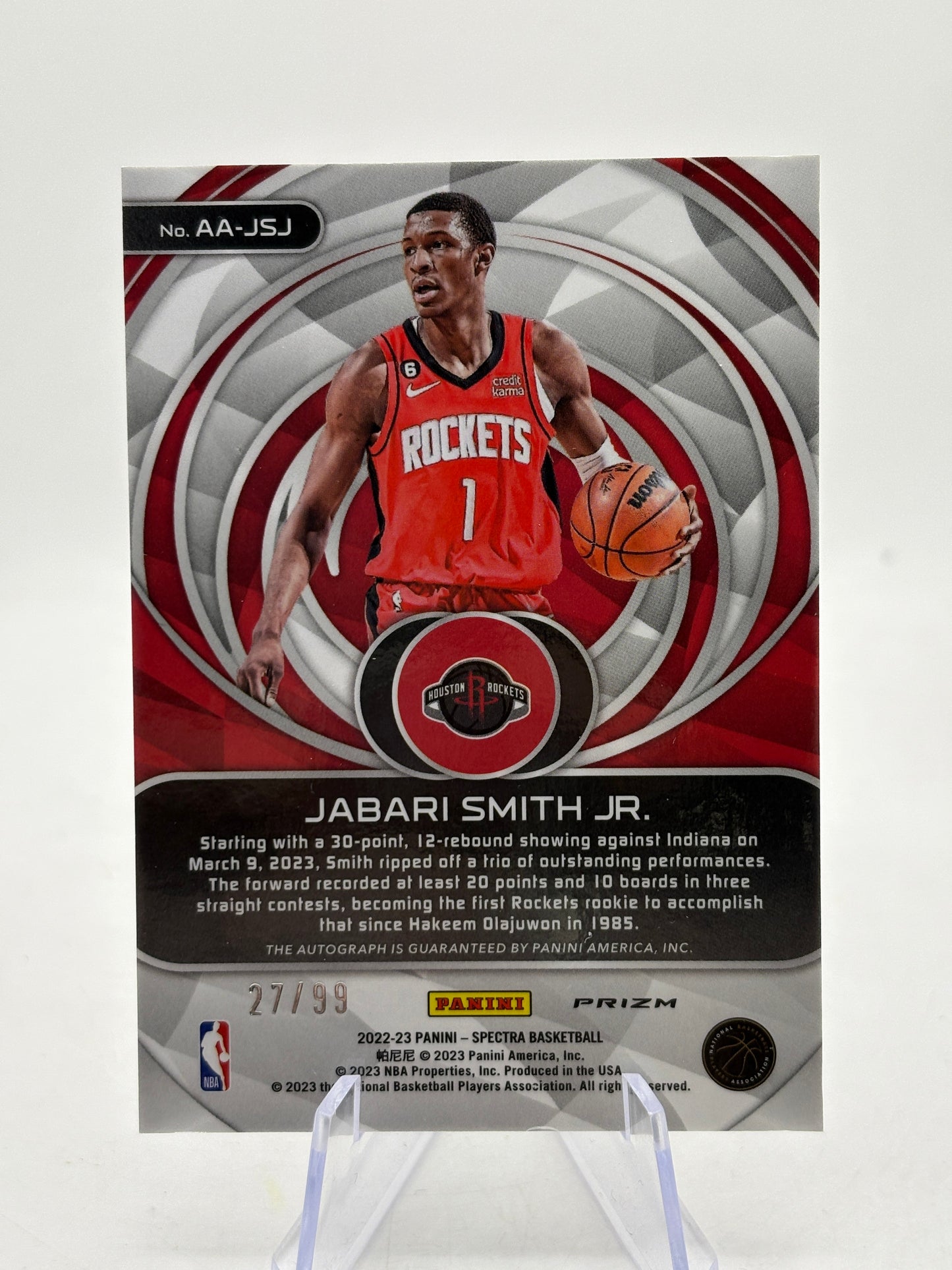 2022-23 Panini Spectra - #AA-JSJ Jabari Smith Jr. Aspiring Auto /99 FRENLY BRICKS - Open 7 Days