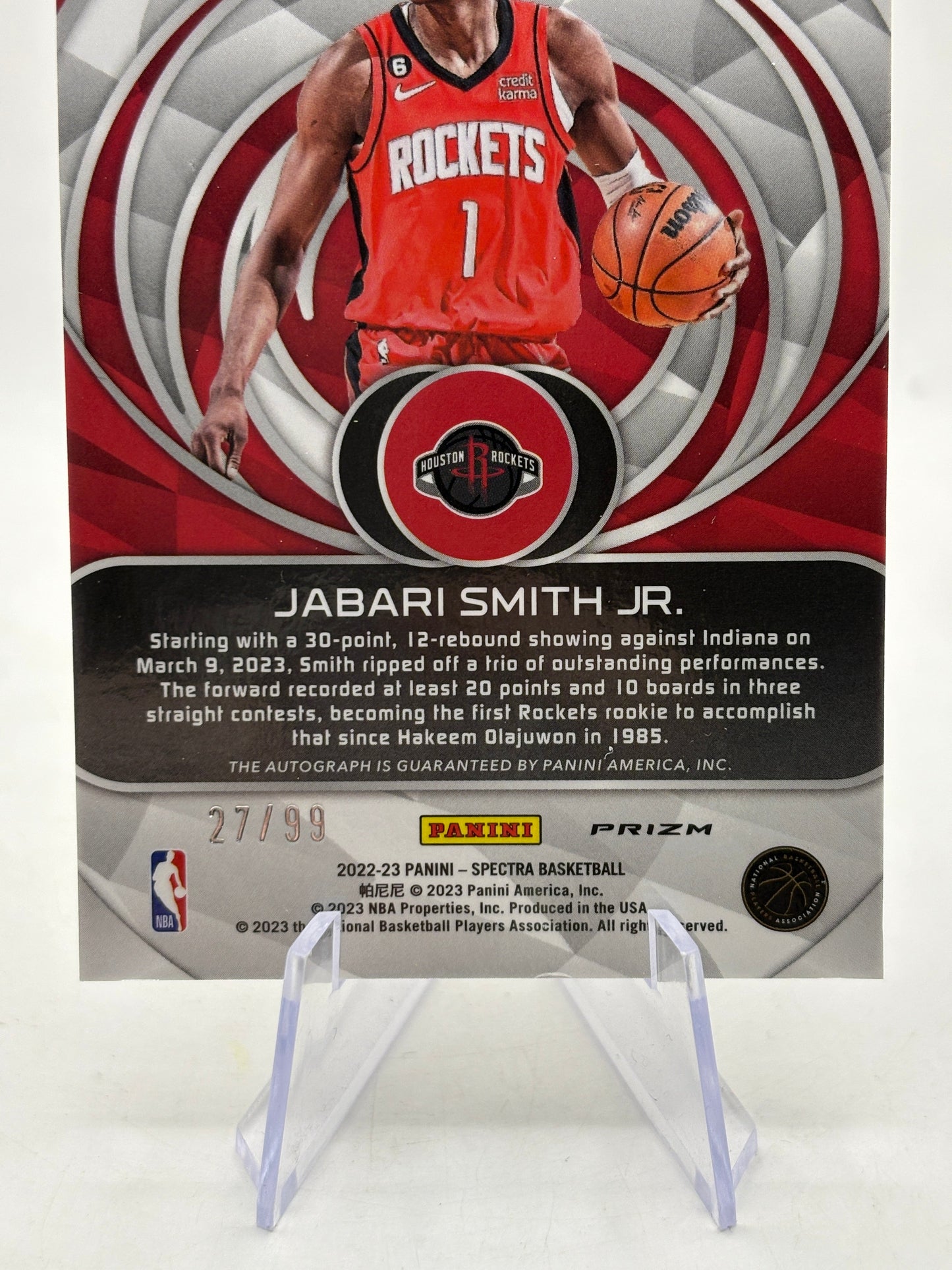 2022-23 Panini Spectra - #AA-JSJ Jabari Smith Jr. Aspiring Auto /99 FRENLY BRICKS - Open 7 Days