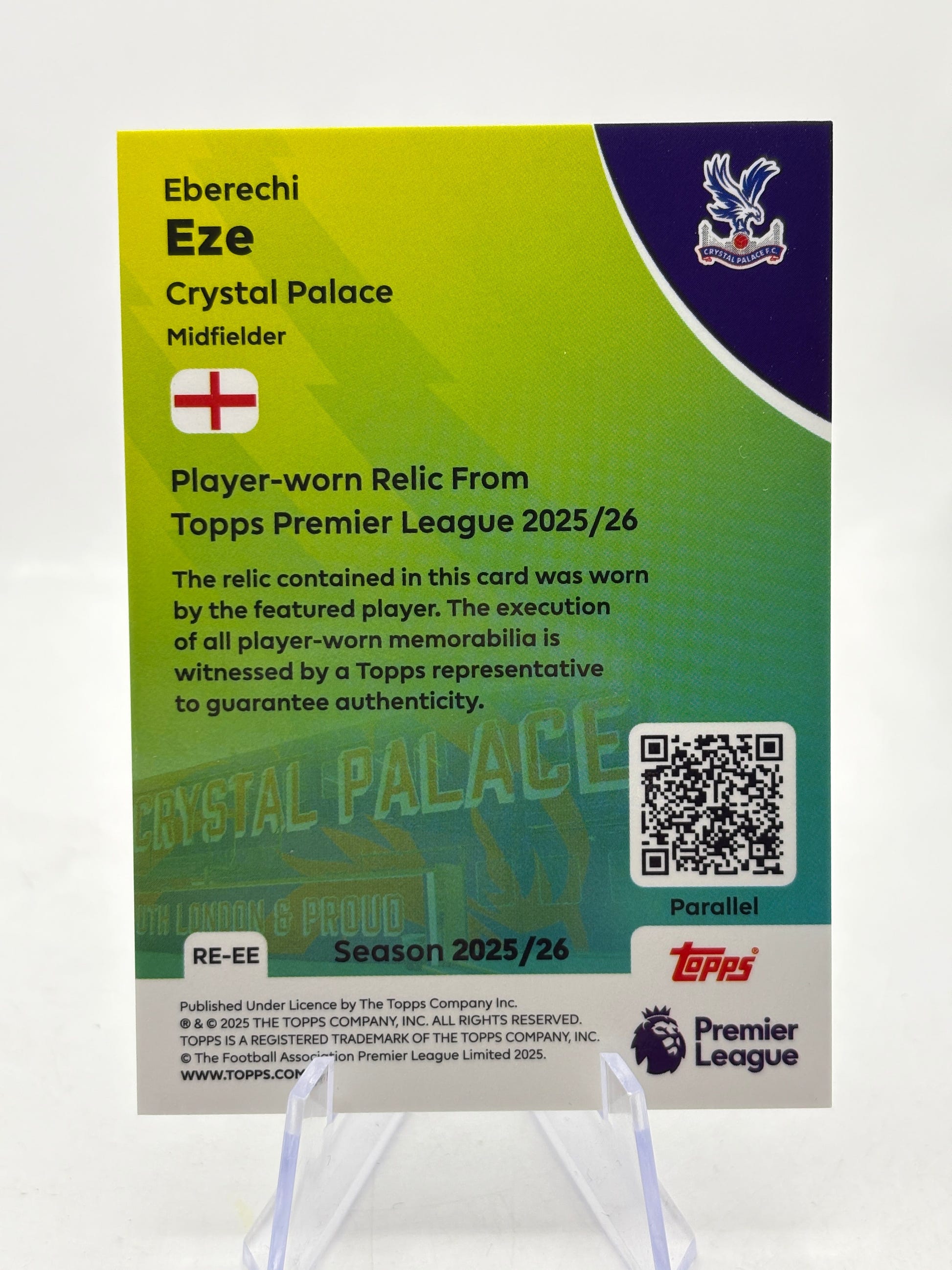 Eberechi Eze 2025-26 Topps Premier League Patch /150 FRENLY BRICKS - Open 7 Days image 2