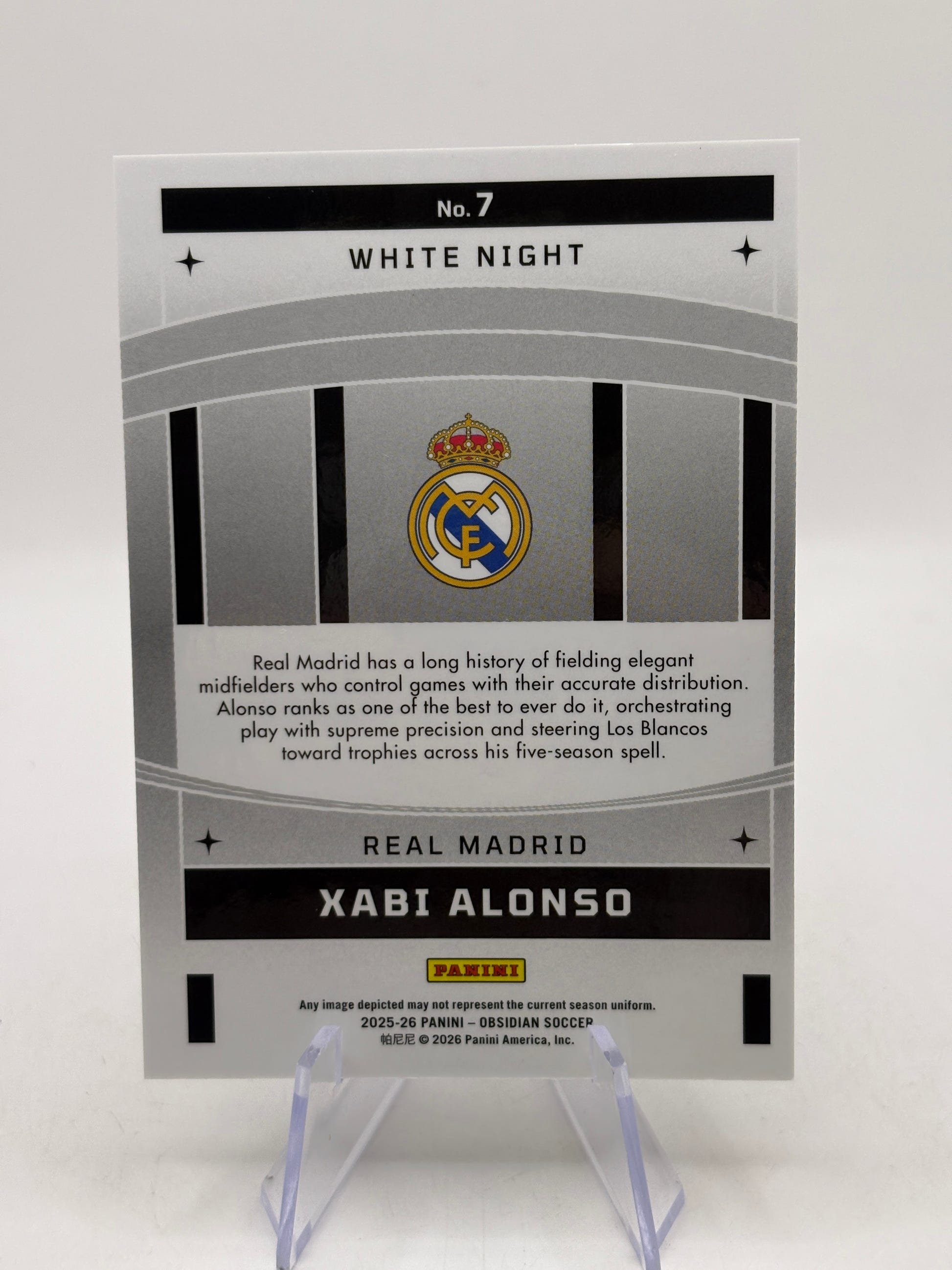 2025-26 Panini Obsidian - Xabi Alonso White Night Case Hit Real Madrid #7 SSP image 2