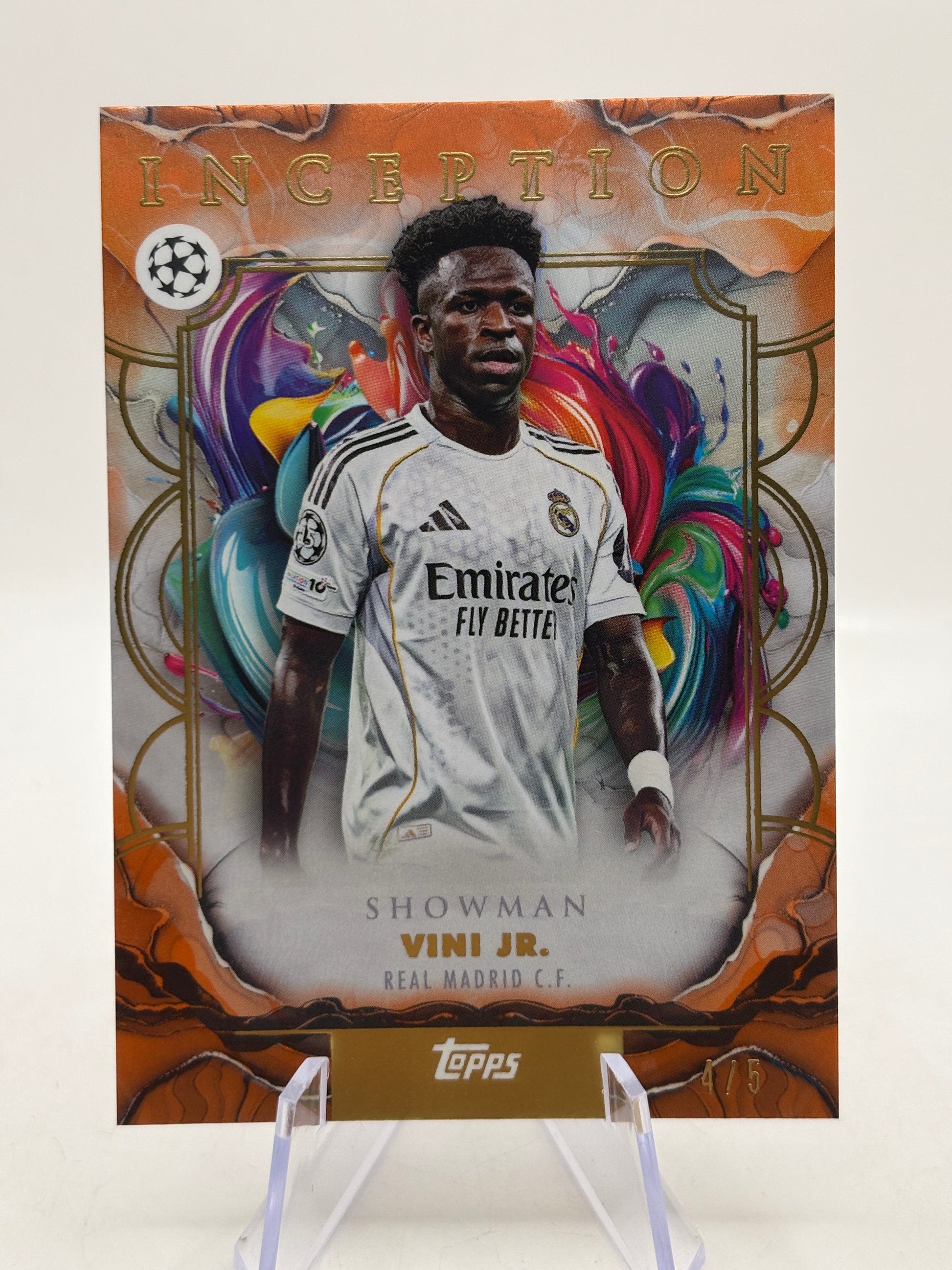 Topps Inception #39 Showman Vini Jr. 4/5 Orange Real Madrid image 1