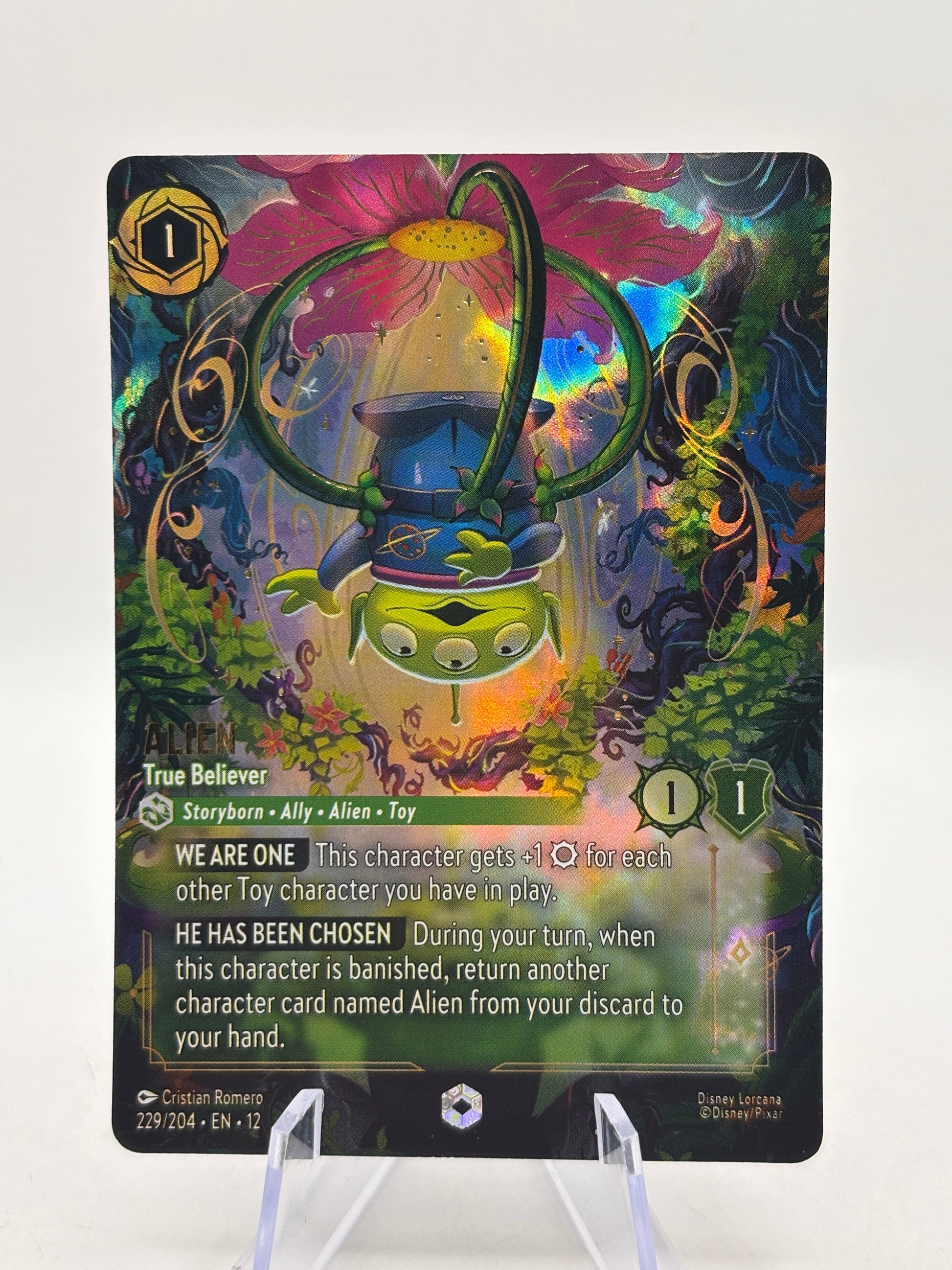 2026 Disney Lorcana Alien - True Believer 229/204 Enchanted Foil NM image 1