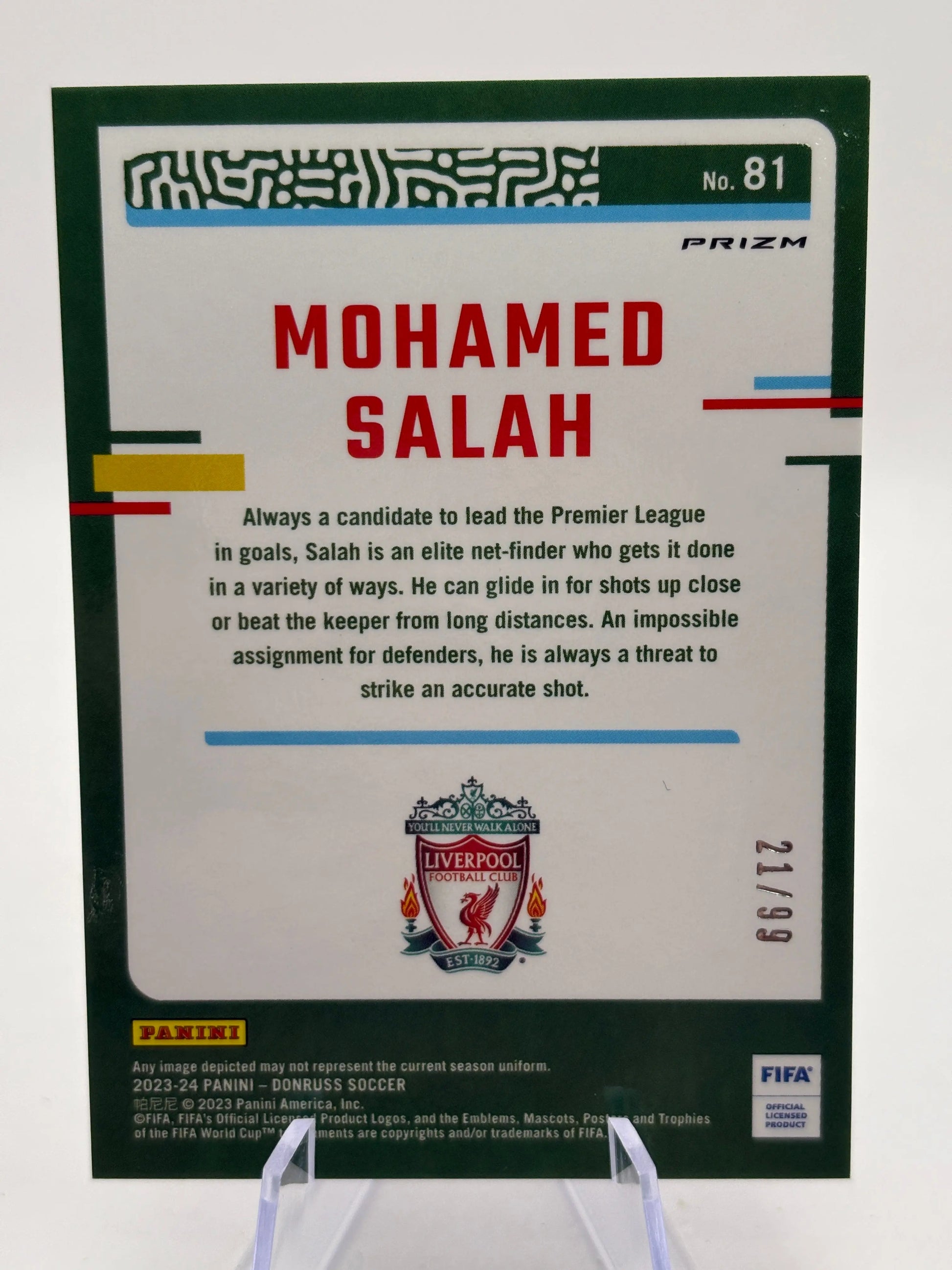 2023-24 Donruss Optic Blue Mohamed Salah /99 #81 Liverpool FRENLY BRICKS - Open 7 Days