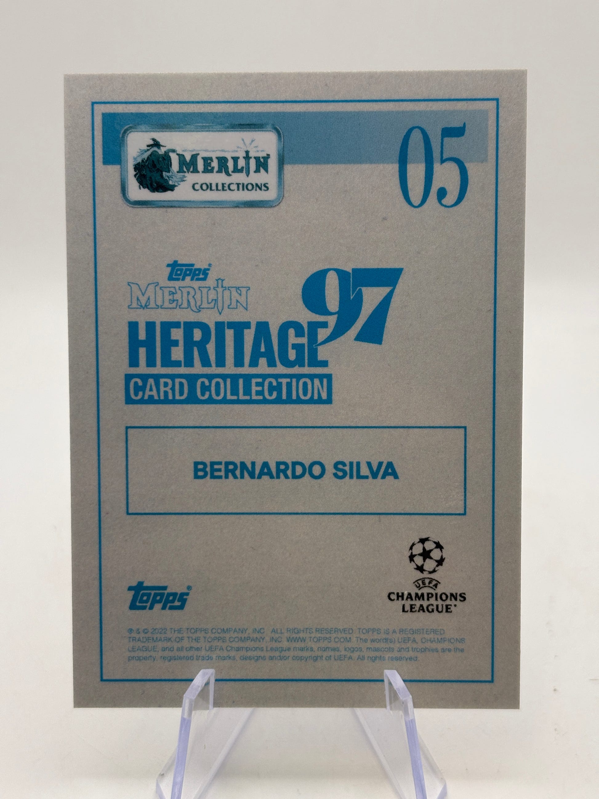 2022 Topps Merlin #05 Bernado Silva Auto /10 Heritage 97 Collection image 2