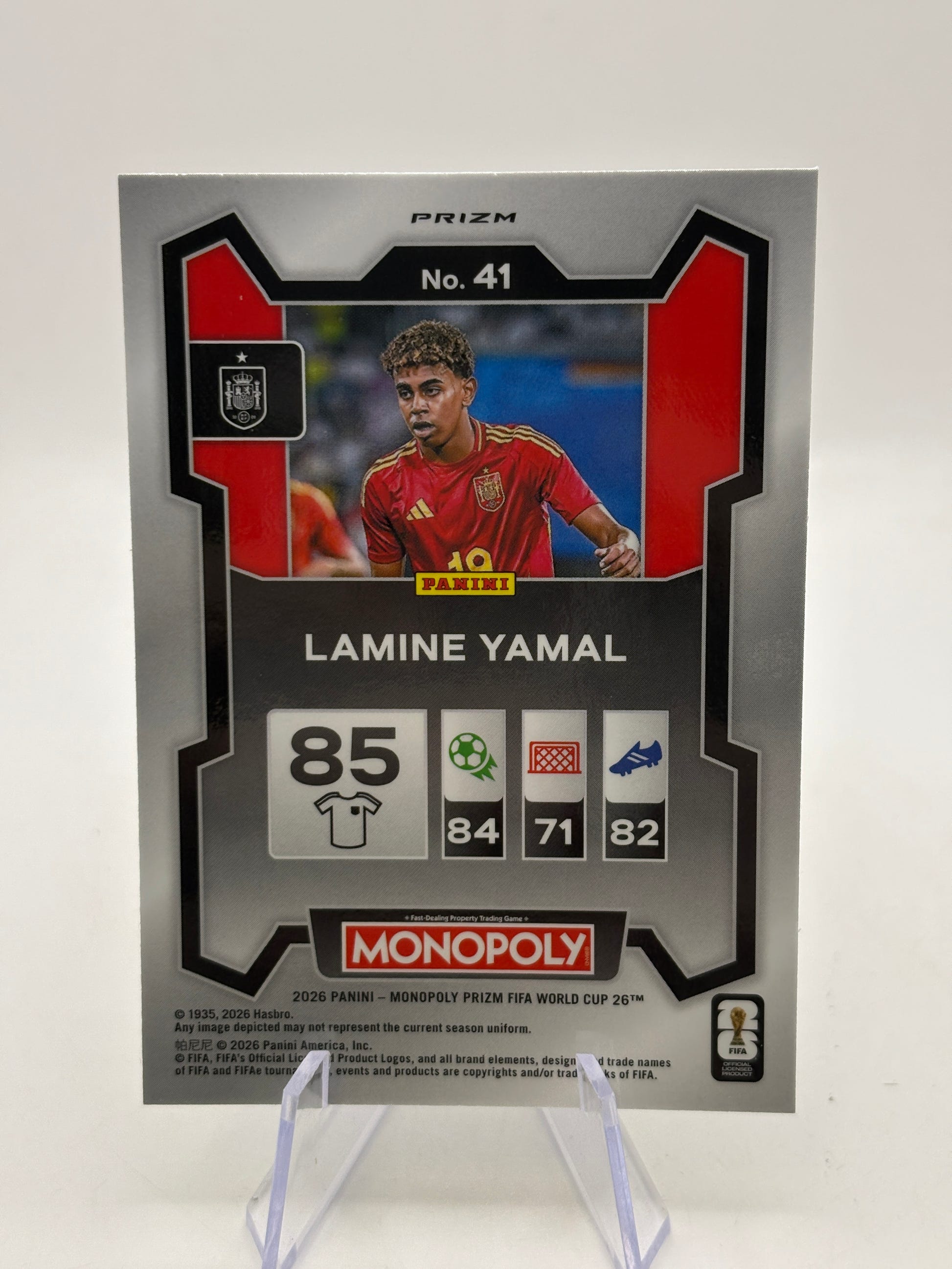 Lamine Yamal GREEN Wave, 2026 Panini Prizm Monopoly World Cup #41 Spain image 2