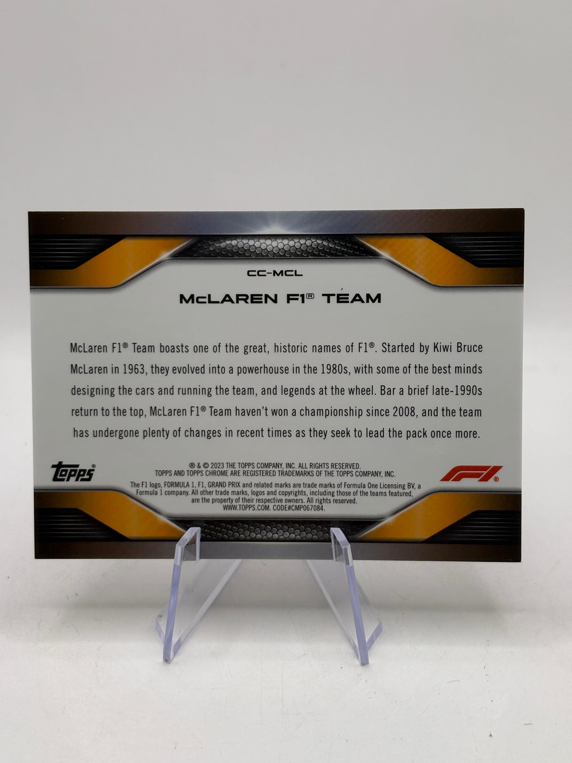 Topps Chrome F1 Formula 1 Team #CC-MCL Silver Refractor /199 image 2