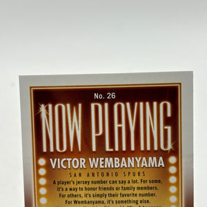 2023-24 Panini Hoops Basketball - #26 Victor Wembanyama Now Playing Rookie Card FRENLY BRICKS - Open 7 Days
