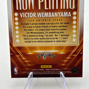 2023-24 Panini Hoops Basketball - #26 Victor Wembanyama Now Playing Rookie Card FRENLY BRICKS - Open 7 Days