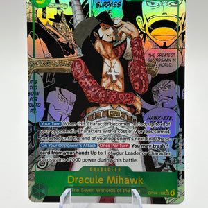 One Piece TCG OP14 - Dracule Mihawk OP14-119 Sec* Alternate Art Manga NM / M FRENLY BRICKS - Open 7 Days