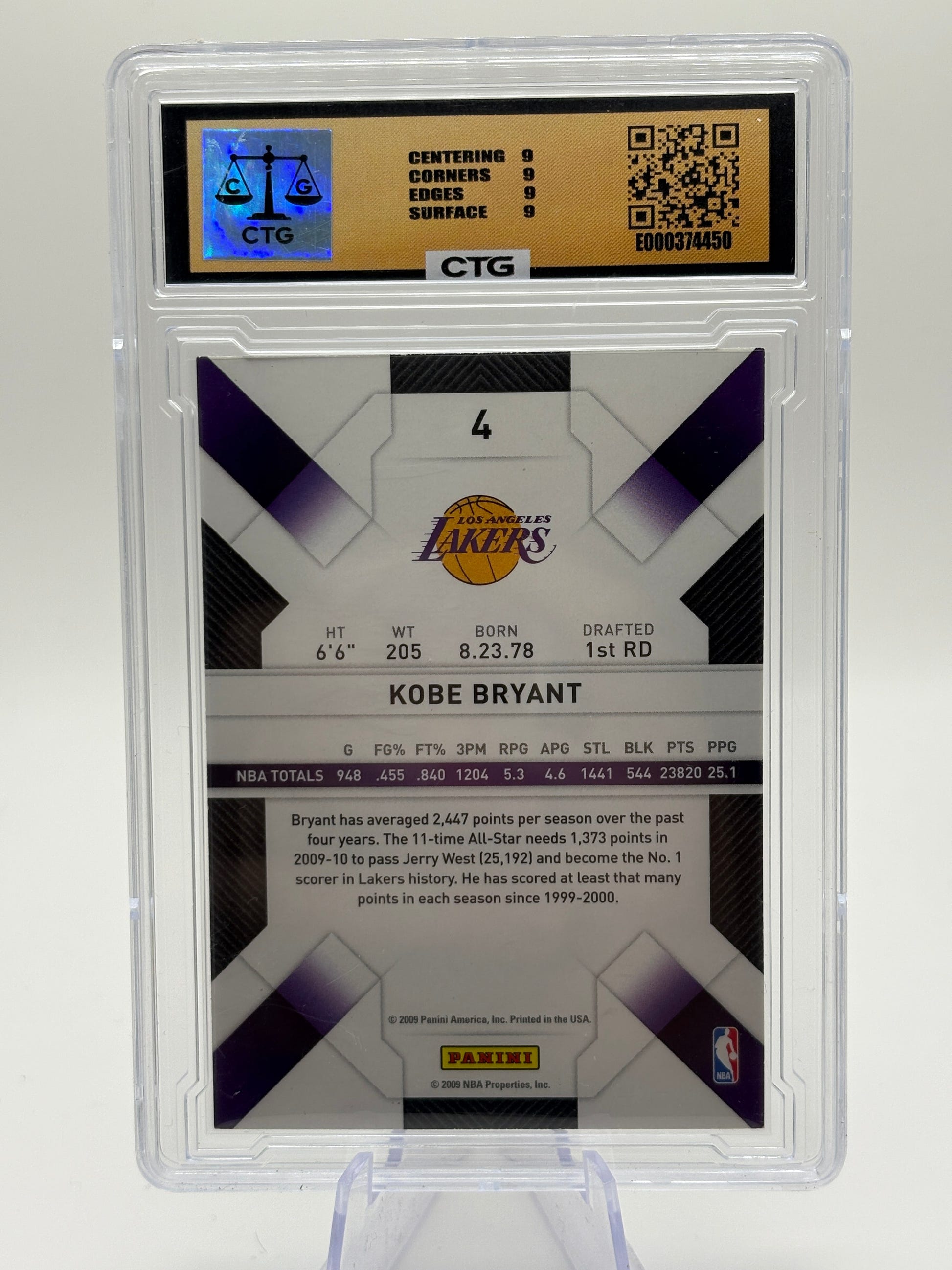 2009-10 Panini Threads #4 Kobe Bryant CTG 9 Mint FRENLY BRICKS - Open 7 Days image 2