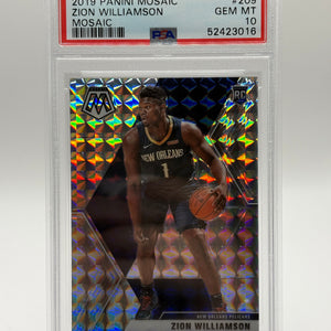 2019 Panini Mosaic Zion Williamson ROOKIE CARD #209 PSA 10 GEM MINT FRENLY BRICKS - Open 7 Days