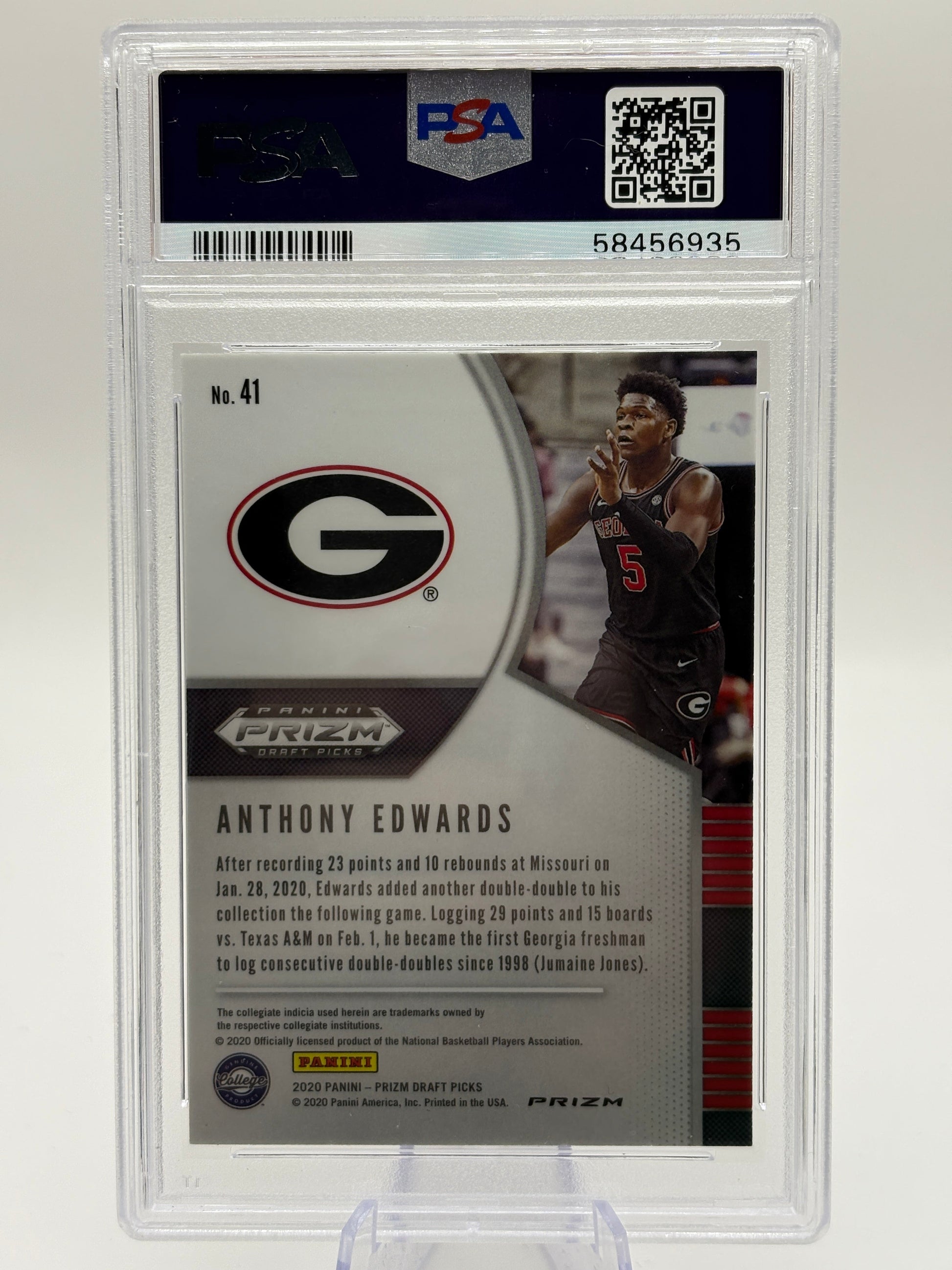 PSA 10 2020-21 Panini Prizm DP - Red Ice Prizm #41 Anthony Edwards (RC) FRENLY BRICKS - Open 7 Days