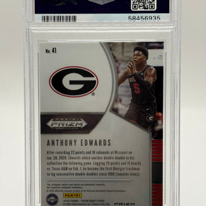 PSA 10 2020-21 Panini Prizm DP - Red Ice Prizm #41 Anthony Edwards (RC) FRENLY BRICKS - Open 7 Days