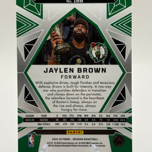 2024-25 Obsidian Jaylen Brown Electric Etch Hot Springs 3/15 Celtics FRENLY BRICKS - Open 7 Days