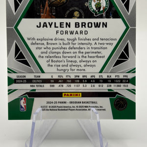 2024-25 Obsidian Jaylen Brown Electric Etch Hot Springs 3/15 Celtics FRENLY BRICKS - Open 7 Days