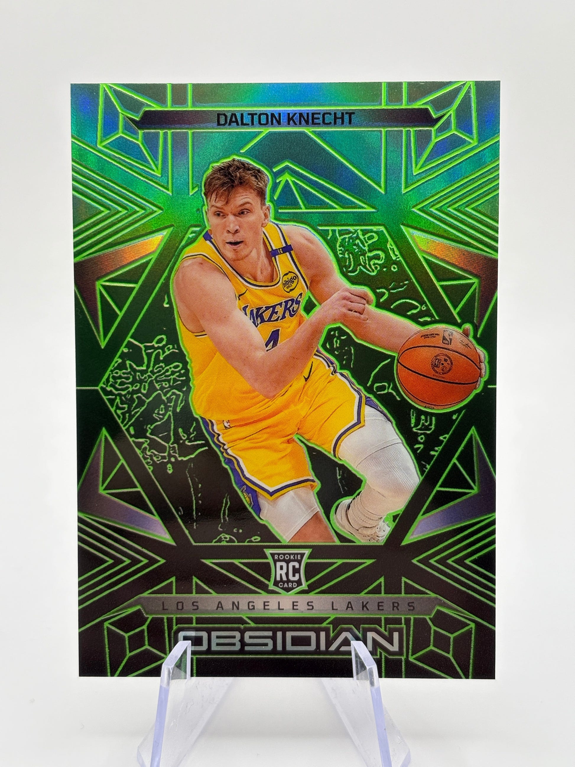 2024-25 Panini Obsidian Dalton Knecht RC Electric Etch Green /25 BOOK END Lakers FRENLY BRICKS - Open 7 Days image 1