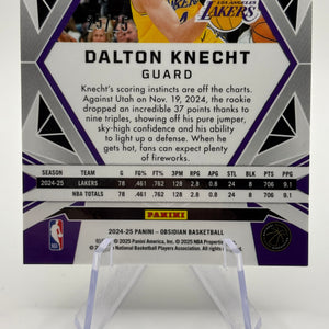 2024-25 Panini Obsidian Dalton Knecht RC Electric Etch Green /25 BOOK END Lakers FRENLY BRICKS - Open 7 Days
