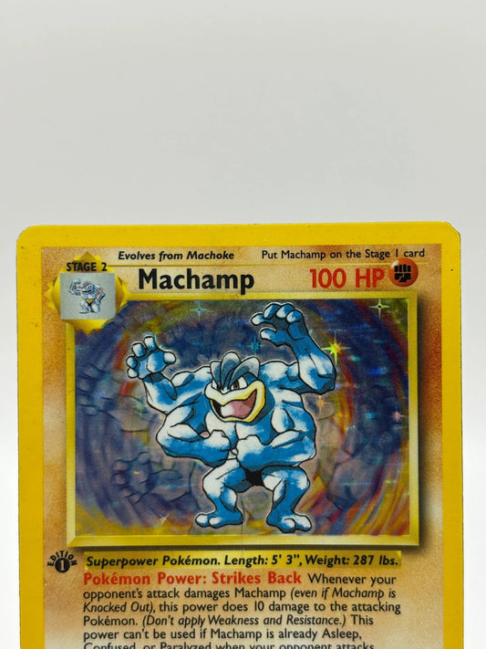 Pokemon TCG Base Set 1st Edition - Machamp 8/102 Rare Holo Heavily Played FRENLY BRICKS - Open 7 Days