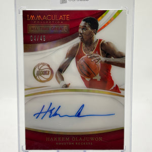 2017-18 Panini Immaculate Collection Hakeem Olajuwon All-Time Greats Auto /49 FRENLY BRICKS - Open 7 Days