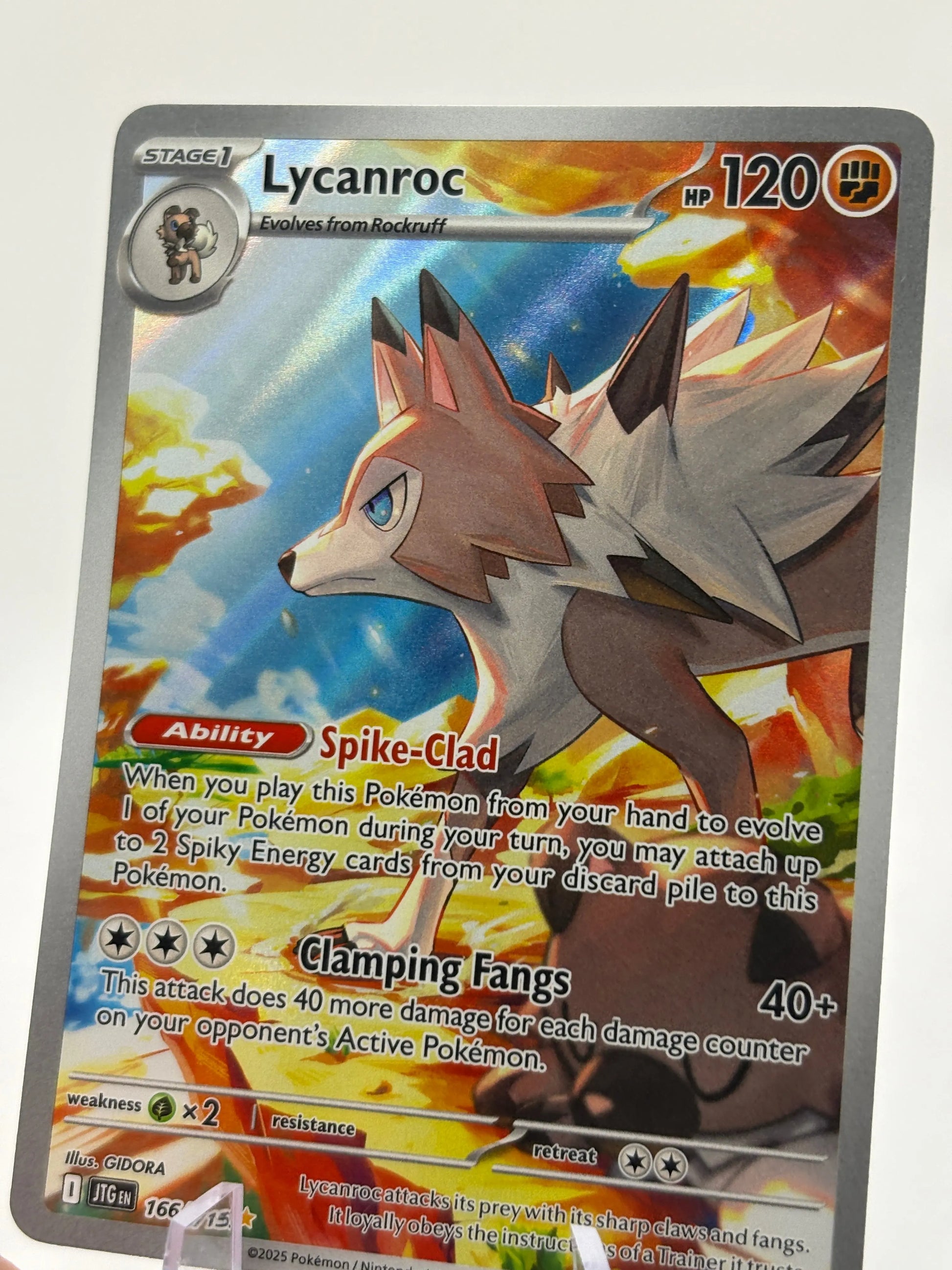 Pokemon TCG Journey Together - Lycanroc 166/159 LP Illustration Rare FRENLY BRICKS - Open 7 Days