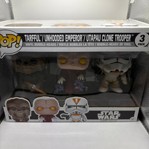 Funko Pop! Star Wars 3-Pack Tarfful Unhooded Emperor Utapau Clone Trooper FRENLY BRICKS - Open 7 Days