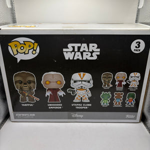 Funko Pop! Star Wars 3-Pack Tarfful Unhooded Emperor Utapau Clone Trooper FRENLY BRICKS - Open 7 Days