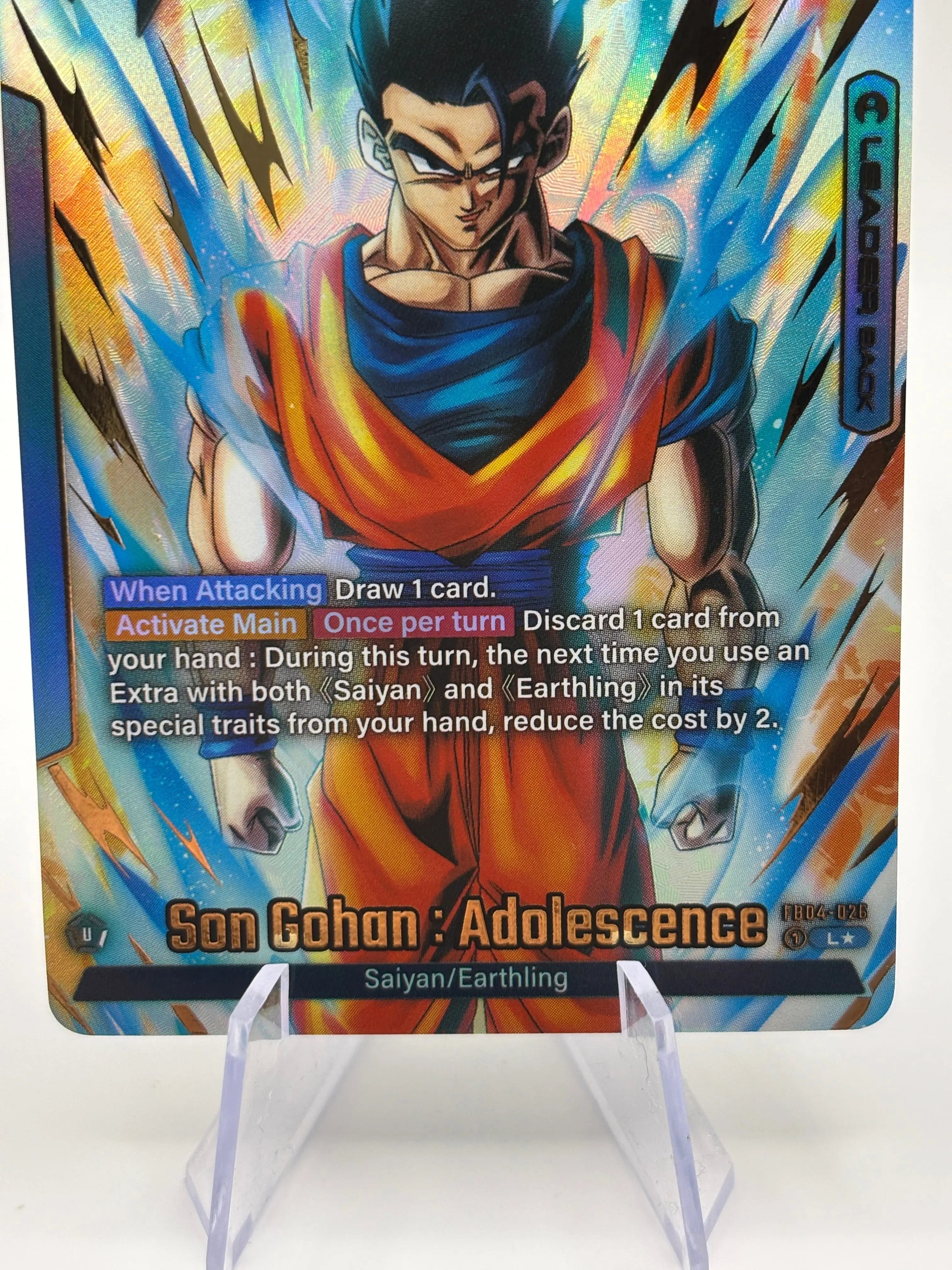 Dragon Ball Fusion World TCG - Son Gohan : Adolescence FB04-026 Leader Alt FRENLY BRICKS - Open 7 Days