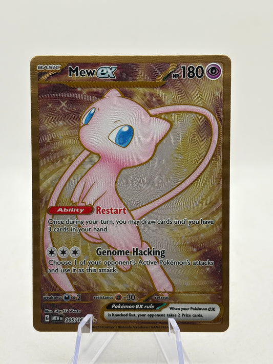 Pokemon TCG MEW 151 - Mew EX 205/165 Full Art Metal Gold Card FRENLY BRICKS - Open 7 Days