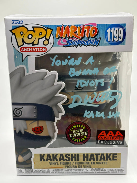 Funko POP! Naruto Kakashi Hatake #1199 Chase AAA Signed JSA Cert Dave Wittenberg FRENLY BRICKS - Open 7 Days