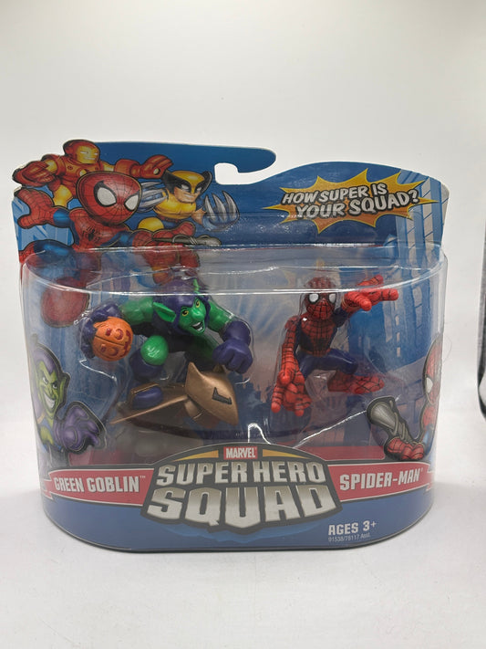 Marvel Super Hero Squad SPIDER-MAN & GREEN GOBLIN Figure 2-Pack New 2008 FRENLY BRICKS - Open 7 Days