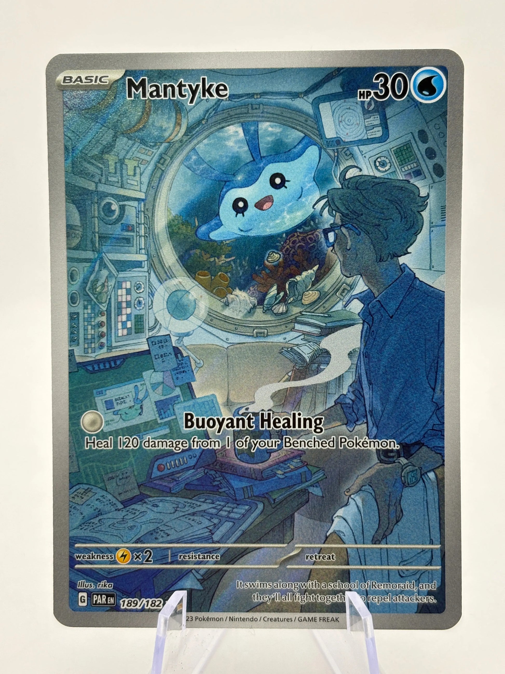 Pokemon TCG Paradox Rift - Mantyke 189/182 Illustration Rare NM (1) FRENLY BRICKS - Open 7 Days